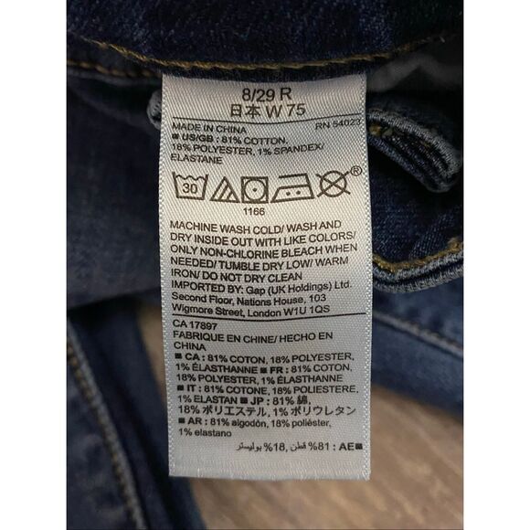 Gap Straight Crop Jeans Mid Rise Cuffed 3/4 Droite Women’s Sz 8/29R - Picture 4 of 6